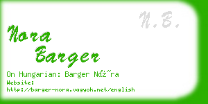 nora barger business card